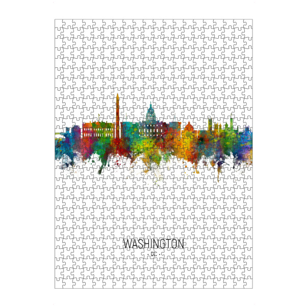 artboxONE Puzzle "Washington DC Skyline Portrait" artboxONE - Städte / Washington - Washington,Dc,Skyline,Cityscape,Painting,Watercolour,Stadtbild