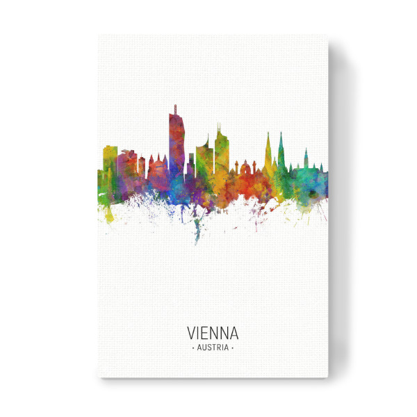 Leinwandbild "Vienna Skyline Portrait" artboxONE - Städte / Wien - Vienna,Austria,Skyline,Cityscape,Painting,Watercolour,Stadtbild