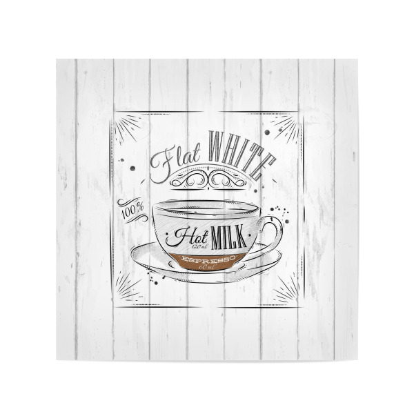 Poster 20x20 cm "Coffee flat white wood" artboxONE - Essen & Trinken,Schwarzweiß