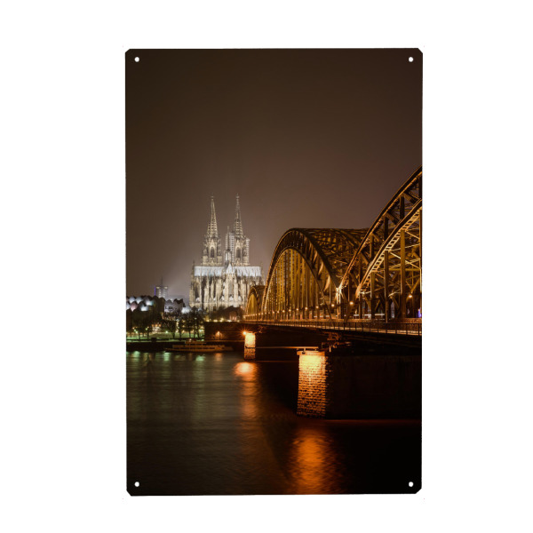 Holzbild "Bridge and dom in Cologne" artboxONE - Architektur