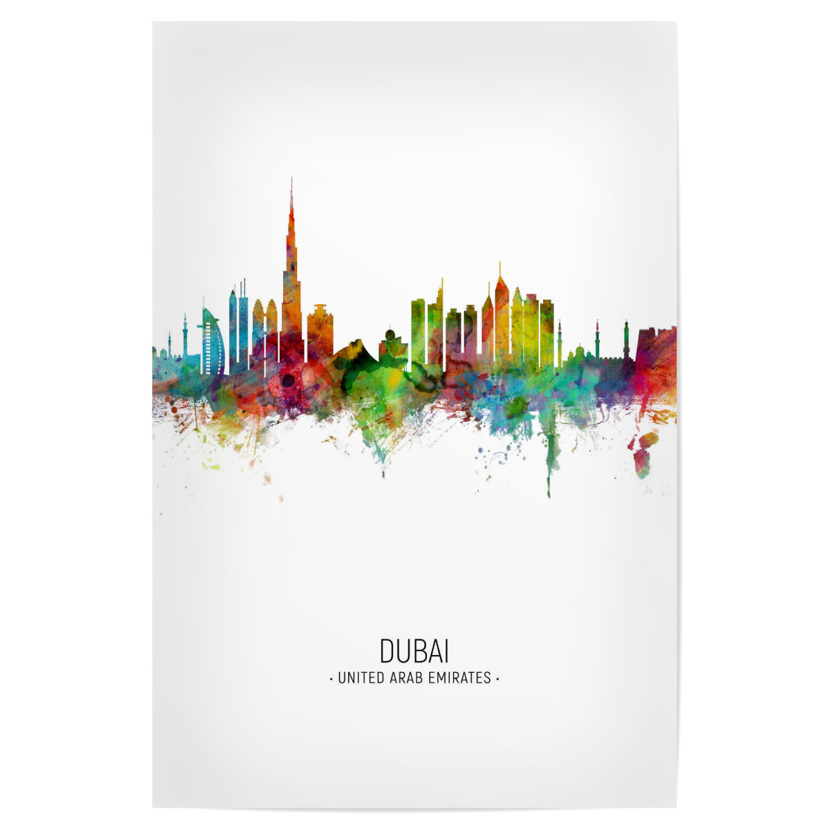 Dubai Skyline Portrait Als Poster Bei Artboxone Kaufen