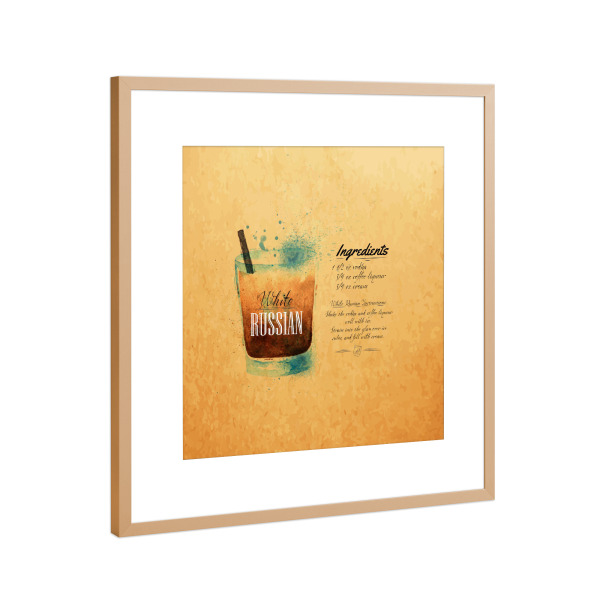 Poster mit Rahmen Kupfer "White Russian cocktail craft" artboxONE - Essen & Trinken / Alkohol
