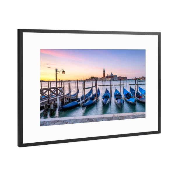Poster mit Rahmen Schwarz (Metallic) "VENEDIG - San Giorgio Maggiore" artboxONE - Städte,Reise,Städte / Venedig