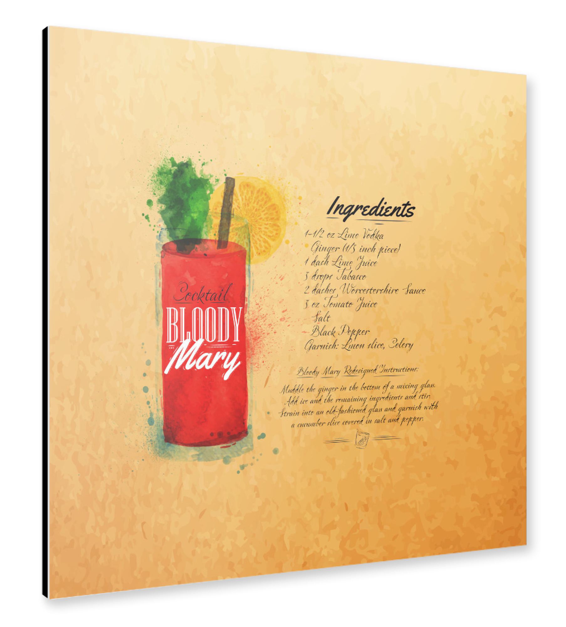Alu-Dibond "Bloody mary cocktail craft" 30x30 cm artboxONE