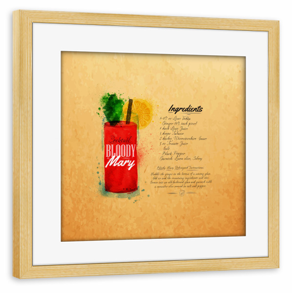 Poster mit Rahmen kiefer "Bloody mary cocktail craft" artboxONE - Essen & Trinken / Alkohol