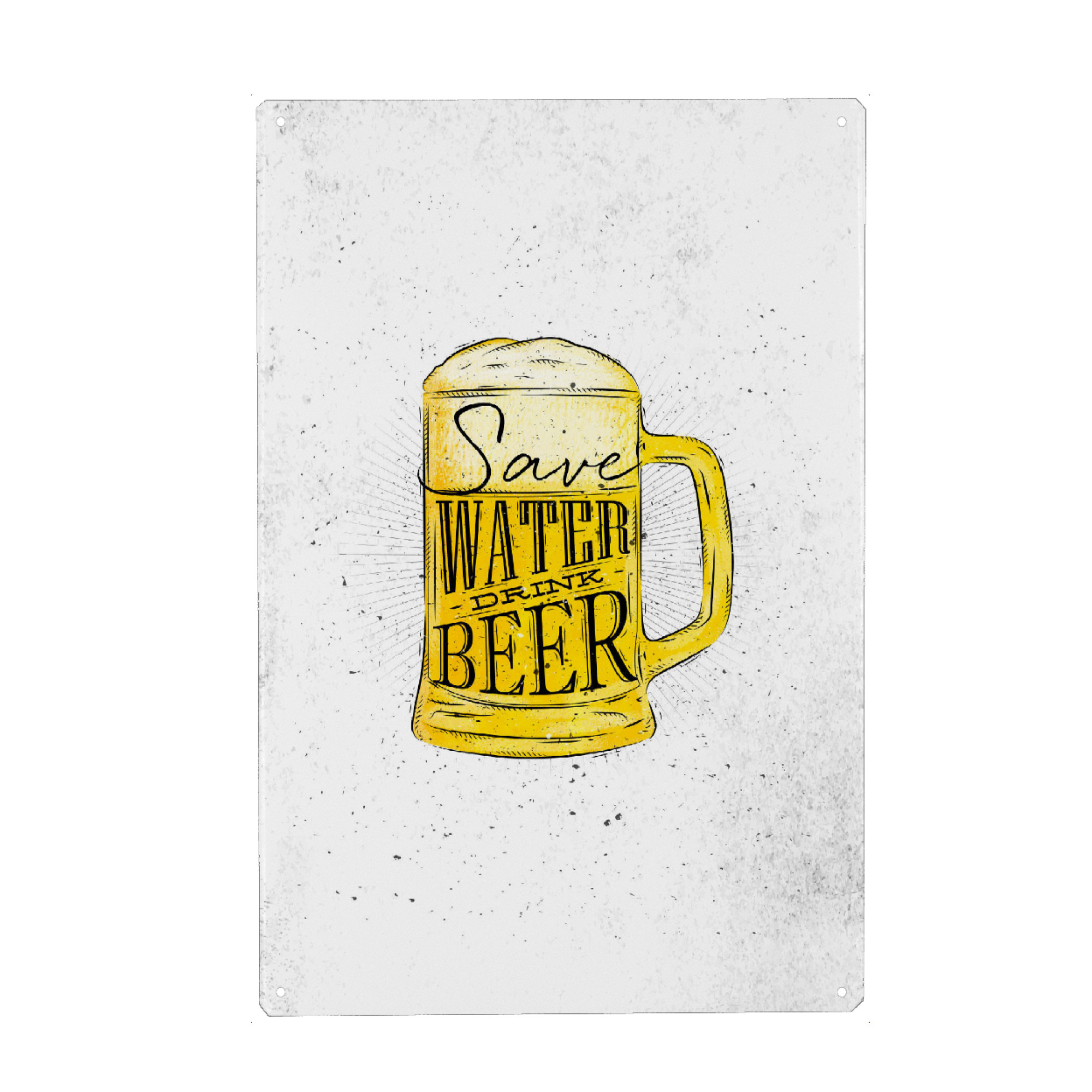 Metall Poster "Drink beer" artboxONE - Schwarzweiß,Essen & Trinken / Alkohol