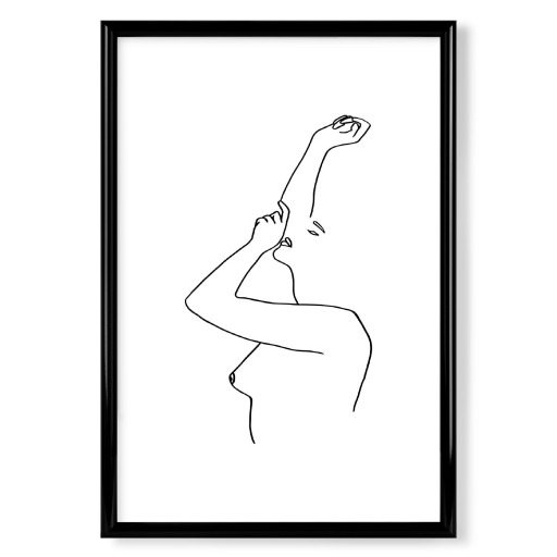 Female Nude Body Abstract Line Art