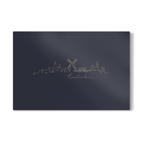 Galerie-Print "Pen line silhouette Amsterdam dark" 30x20 cm artboxONE