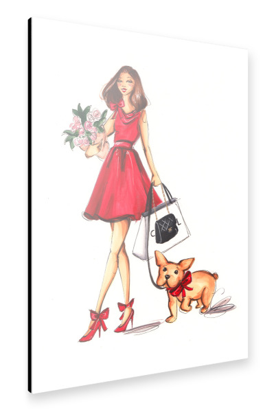 Alu-Dibond "Valentines Day with Frenchie" 30x20 cm artboxONE