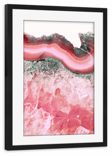 Poster mit Rahmen schwarz "Bold Coral Agate" artboxONE - Abstrakt,Marmor - Living coral,Coral,Agate,Gemstone,Mineral,Marble,Precious,Minimal,Interiors
