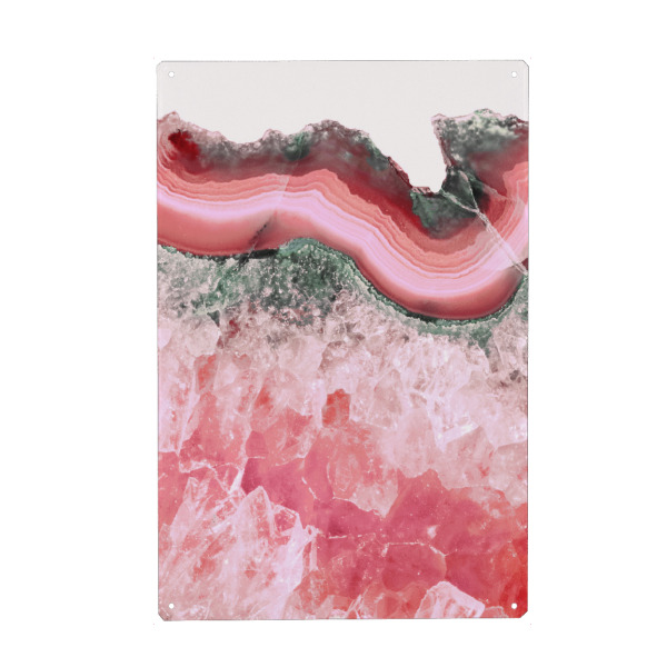 Metall Poster "Bold Coral Agate" artboxONE - Abstrakt,Marmor - Living coral,Coral,Agate,Gemstone,Mineral,Marble,Precious,Minimal,Interiors