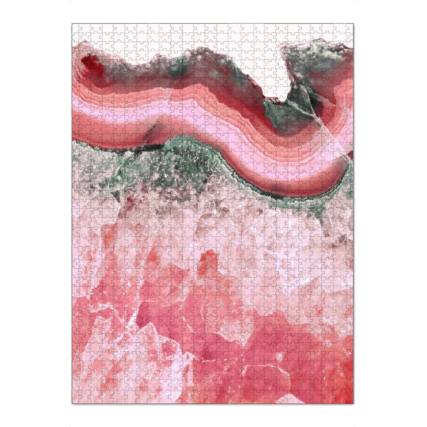 Puzzle Ravensburger "Bold Coral Agate" artboxONE - Abstrakt,Marmor - Living coral,Coral,Agate,Gemstone,Mineral,Marble,Precious,Minimal,Interiors