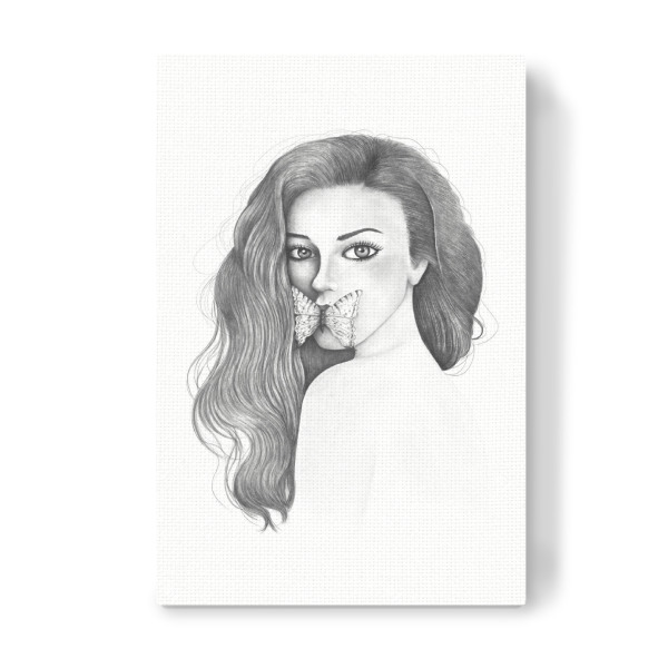 Leinwandbild "Soul inspiration" artboxONE - Natur,Schwarzweiß,Festivals - Spring,Butterfly,Black and white,Graphic,Inspiration