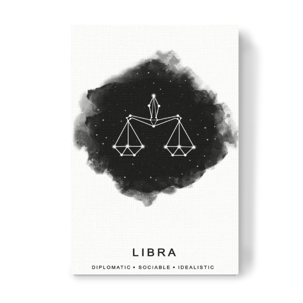 Leinwandbild "Libra Zodiac Astrology" artboxONE - Schwarzweiß,Galaxy