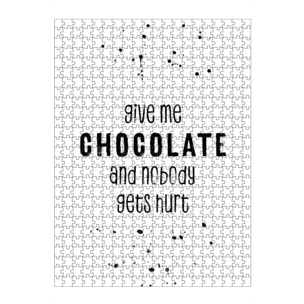 Puzzle Ravensburger "Gib mir Schokolade" artboxONE - Typografie,Schwarzweiß - Spruch,Süßigkeiten,Lustiger spruch,Schokolade - Bild spruch