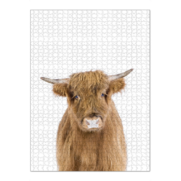 Puzzle Ravensburger "Highland Calf" artboxONE - Für Kinder,Tiere - Cow,Highland cow,Farm,Calf,Animals,Nursery,Children - Bild cow
