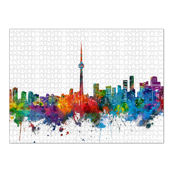 Puzzle Ravensburger "Toronto skyline watercolor" artboxONE - Städte,Reise,Architektur