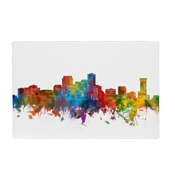 Holzbild "New Orleans skyline watercolor" artboxONE - Städte,Reise,Abstrakt,Architektur