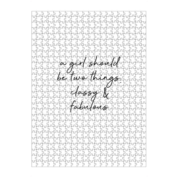 artboxONE Puzzle "Classy & Fabulous Quote" artboxONE - Typografie,Schwarzweiß