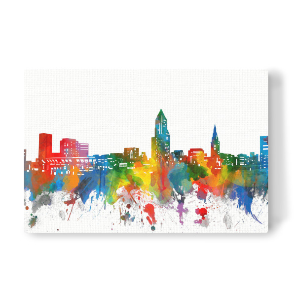 Leinwandbild "Cleveland skyline watercolor" artboxONE - Städte,Architektur