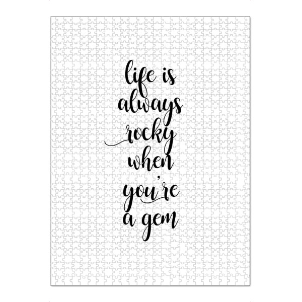 Puzzle Ravensburger "Life Is Always Rocky" artboxONE - Typografie,Schwarzweiß,Lustig