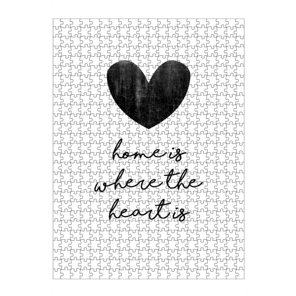 Puzzle Ravensburger "Home Is Where The Heart Is" artboxONE - Typografie,Schwarzweiß,Liebe