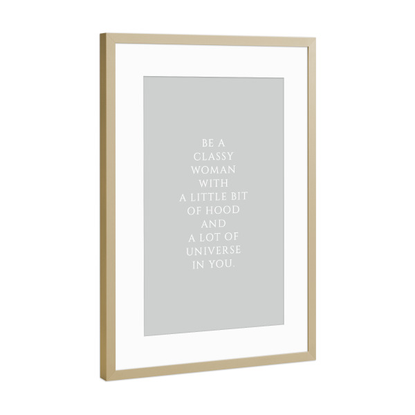 Poster mit Rahmen Gold "Classy Woman" artboxONE - Typografie