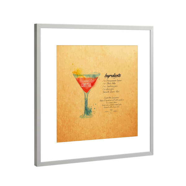 Poster mit Rahmen Silber "Cosmopolitan cocktail craft" artboxONE - Essen & Trinken / Alkohol
