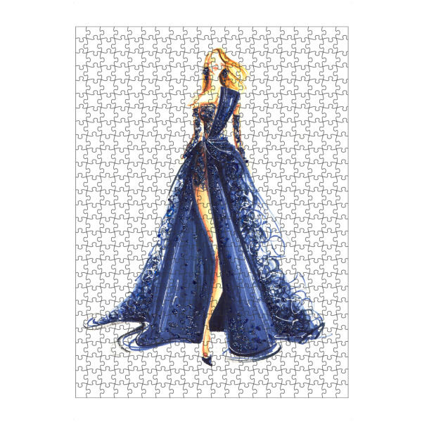 Puzzle Ravensburger "Blue Gown" artboxONE - Fashion - Fashion,Fashion illustration,Girl,Blue,Gown - Bild fashion