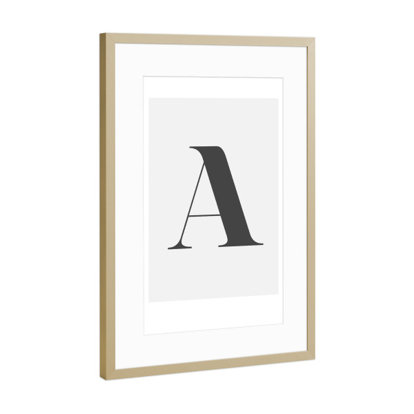 Poster mit Rahmen Gold "Letter A - typography" artboxONE - Buchstaben,Buchstaben / A