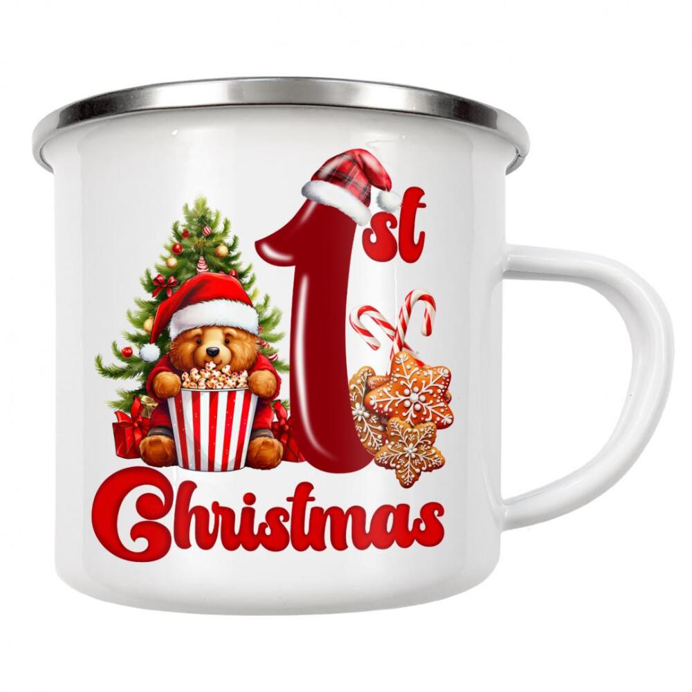 Emaille Tasse "Erstes Weihnachten" artboxONE - Für Kinder,Weihnachten,Festivals