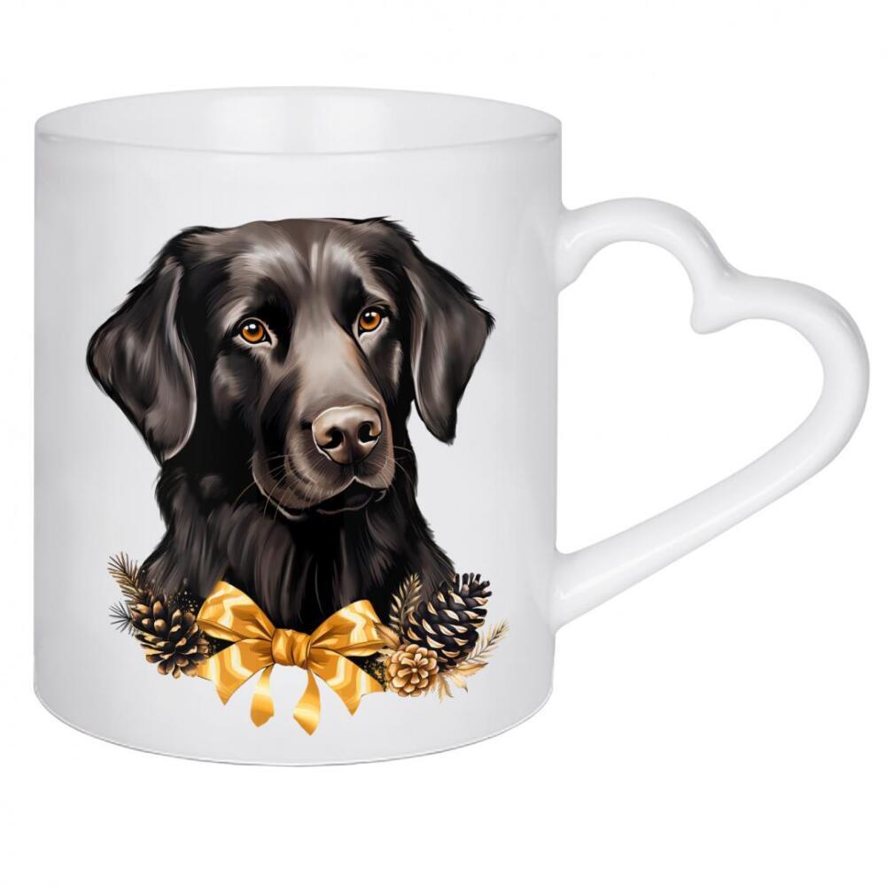 Herztasse "Black Retriever Weihnachten" artboxONE - Tiere,Weihnachten,Lustig
