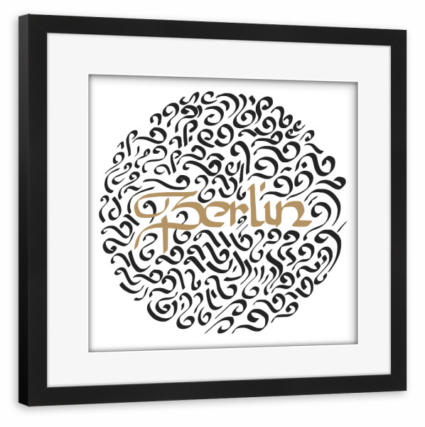 Poster mit Rahmen schwarz "Berlin in Circle" artboxONE - Städte / Berlin