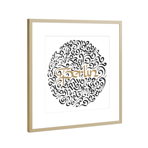 Poster mit Rahmen Gold "Berlin in Circle" artboxONE - Städte / Berlin