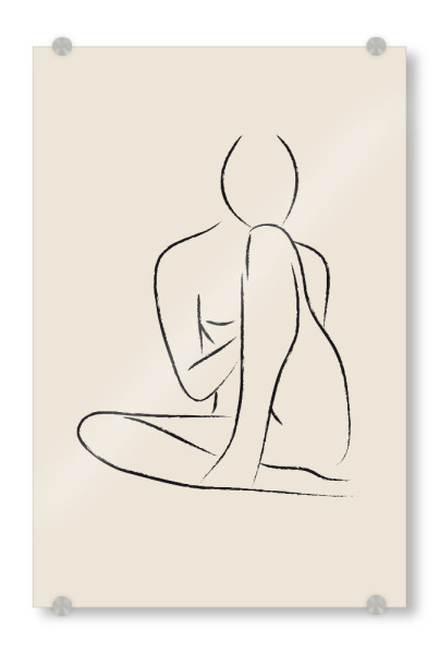 Acrylglasbild "Nude Pencil Drawing" artboxONE - Menschen,Schwarzweiß - Nude,Abstract,Drawing