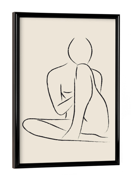 Poster mit schwarzem Rahmen "Nude Pencil Drawing" artboxONE - Menschen,Schwarzweiß - Nude,Abstract,Drawing