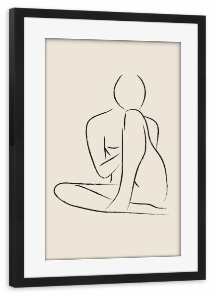 Poster mit Rahmen schwarz "Nude Pencil Drawing" artboxONE - Menschen,Schwarzweiß - Nude,Abstract,Drawing