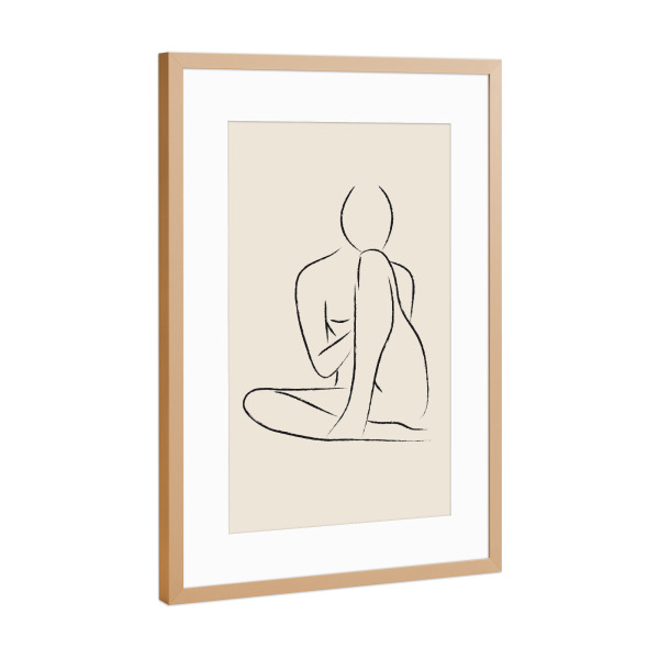 Poster mit Rahmen Kupfer "Nude Pencil Drawing" artboxONE - Menschen,Schwarzweiß - Nude,Abstract,Drawing