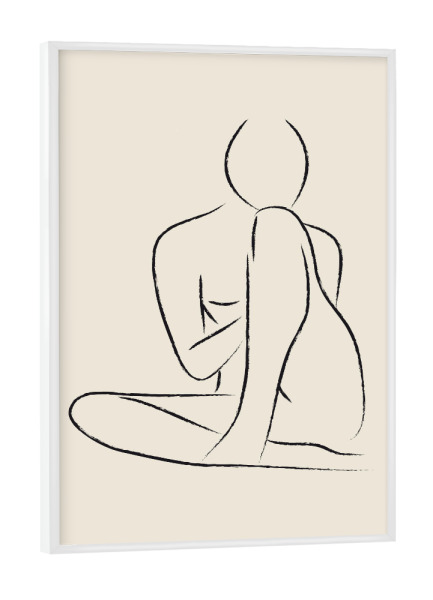 Poster mit weißem Rahmen "Nude Pencil Drawing" artboxONE - Menschen,Schwarzweiß - Nude,Abstract,Drawing