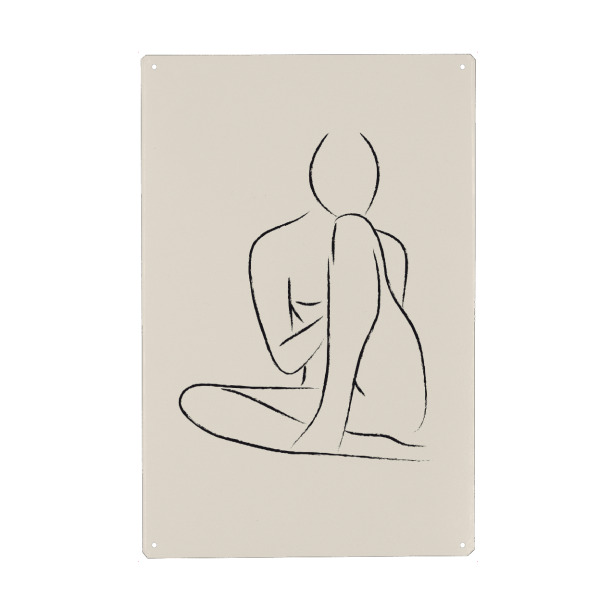 Metall Poster "Nude Pencil Drawing" artboxONE - Menschen,Schwarzweiß - Nude,Abstract,Drawing - Blechschild