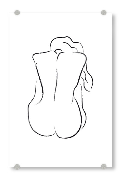 Acrylglasbild "Minimalist Nude" artboxONE - Menschen,Schwarzweiß - Minimalist nude,Nude,Drawing