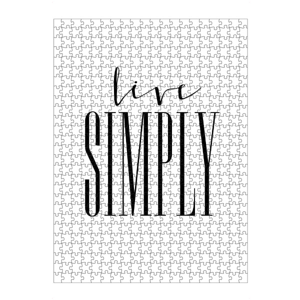 artboxONE Puzzle "Live Simply" artboxONE - Typografie,Schwarzweiß
