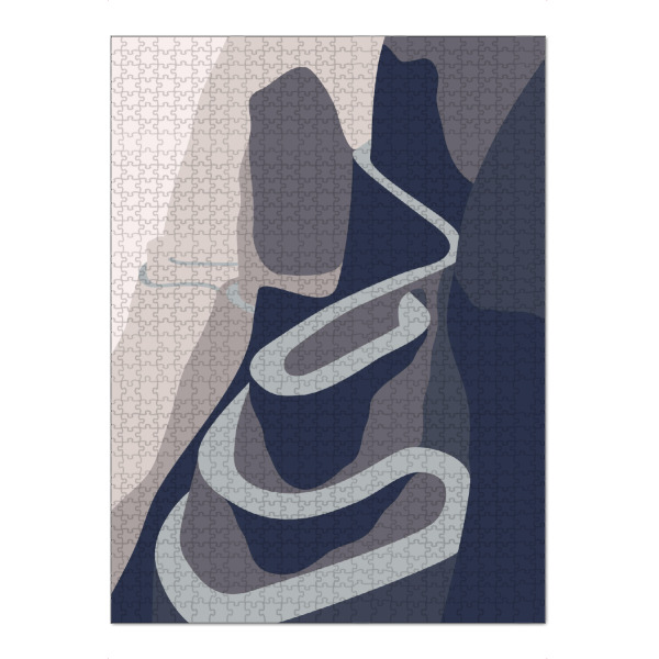 Puzzle Ravensburger "Mountain Road in Greyscale" artboxONE - Reise - Mountains,Way,Road,Grey,Black and white,Nature,Travel,Scandinavian