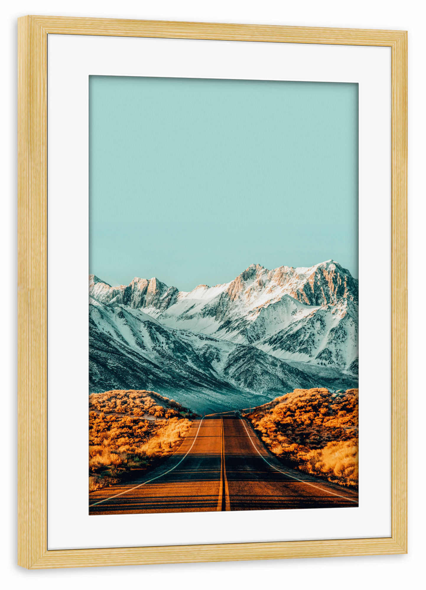 Poster mit Rahmen kiefer "The Road Less Traveled" artboxONE - Natur