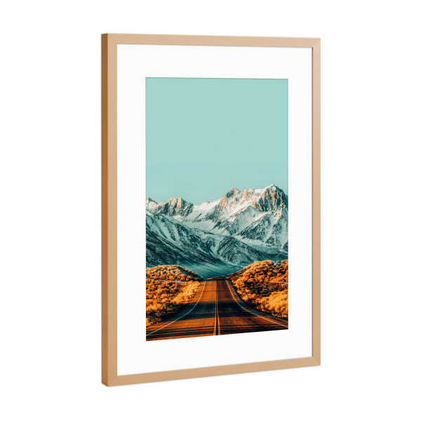 Poster mit Rahmen Kupfer "The Road Less Traveled" artboxONE - Natur