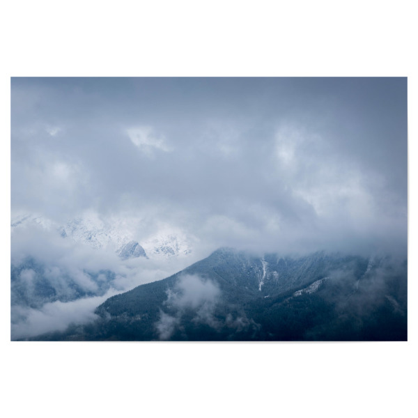 Poster 30x20 cm "Berge und Wolken" artboxONE - Natur - Alpen,Ramsau,Berchtesgaden,Berchtesgadener land,Deutschland,Bayern,Winter