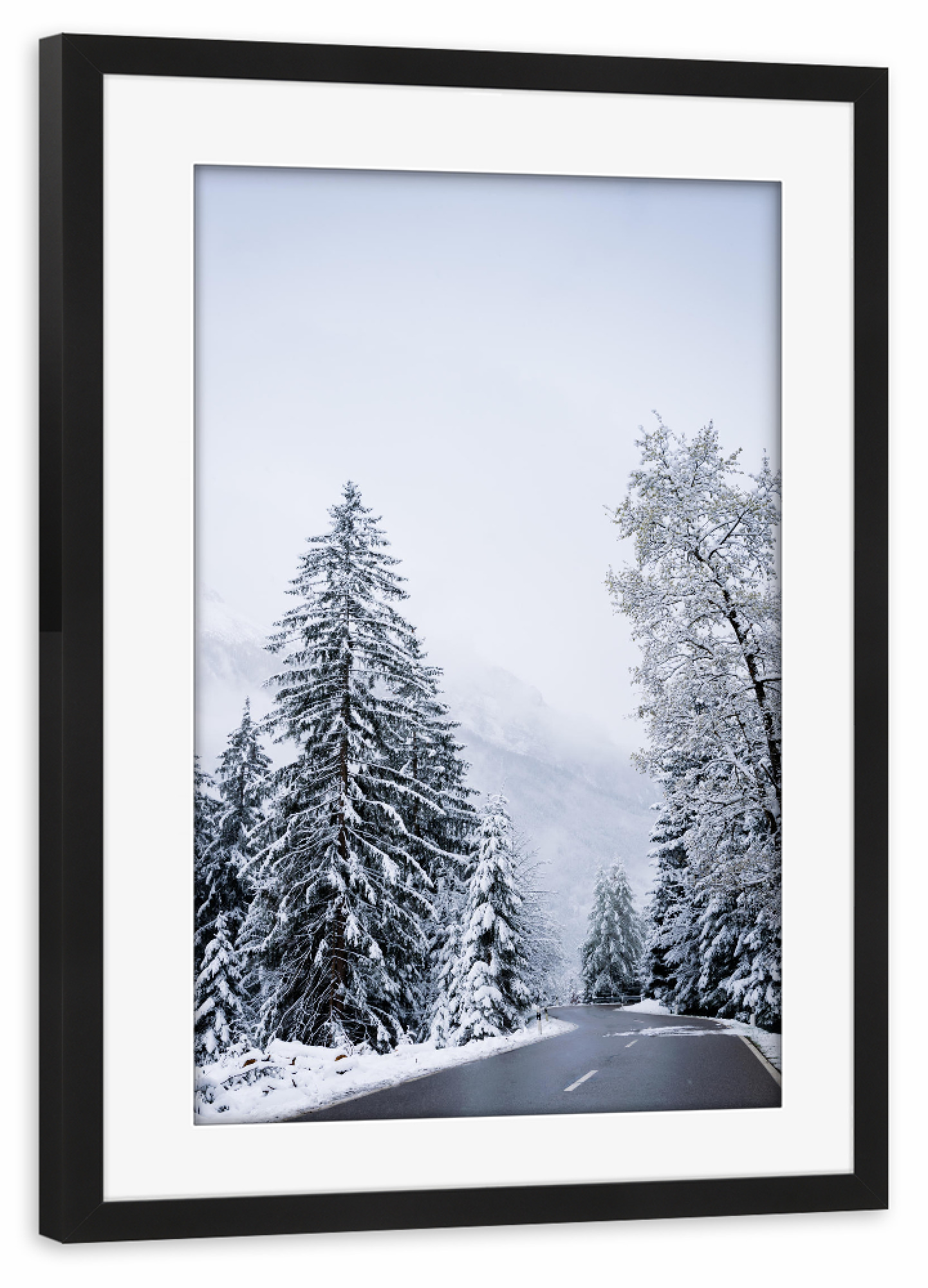 Poster mit Rahmen schwarz "Winter in Berchtesgaden" artboxONE - Natur - Berge,Bäume,Ramsau,Schnee,Gebirge,Deutschland,Bayern