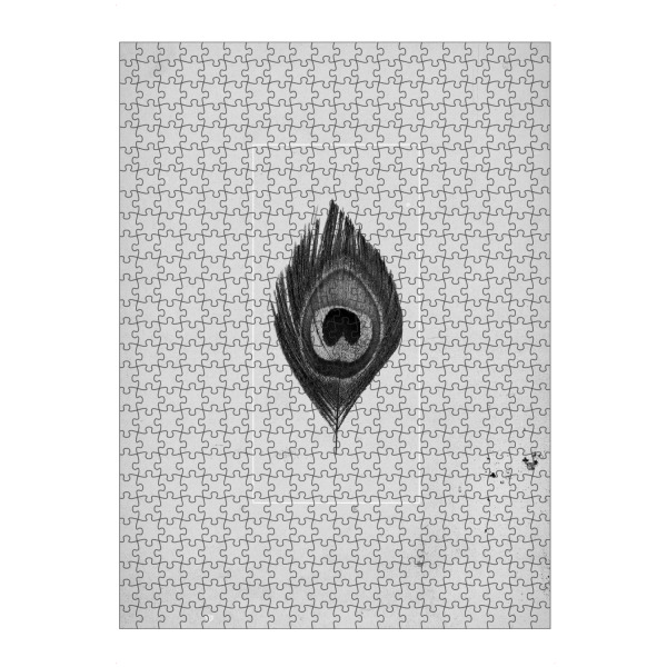 Puzzle Ravensburger "Graue Feder" artboxONE - Tiere,Schwarzweiß - Feder,Grau,Beton,Vogel,Natur,Gefieder - Bild feder