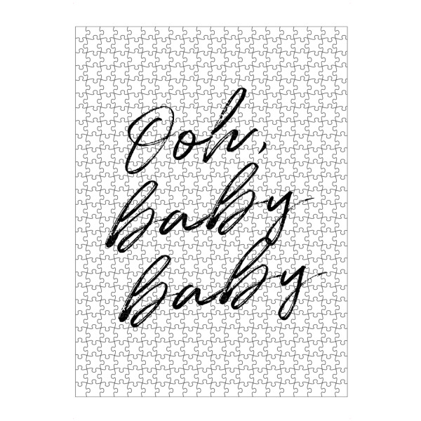 artboxONE Puzzle "Ooh, baby baby" artboxONE - Typografie,Schwarzweiß,Liebe