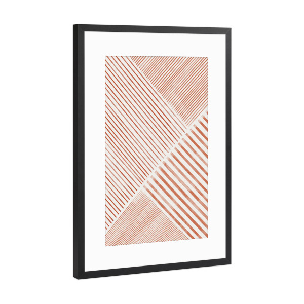Poster mit Rahmen Schwarz (Metallic) "Blush Pink Stripes" artboxONE - Abstrakt,Geometrie